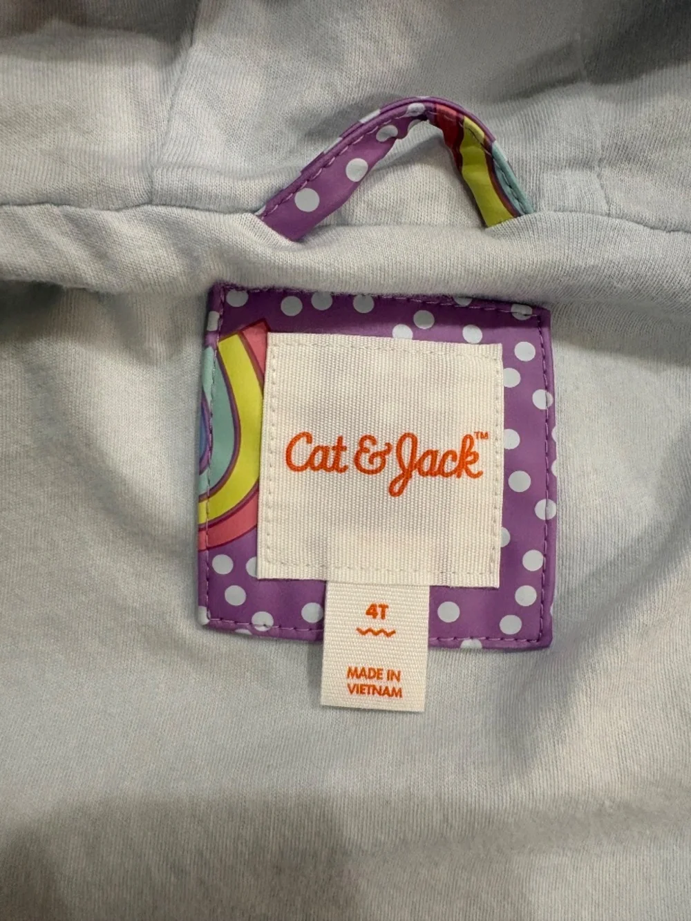 Cat & Jack Girls Purple Rainbow Raincoat